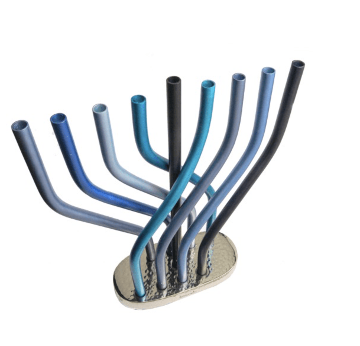 Yair Emanuel - Flame Menorah by Yair Emanuel - Blue - ModernTribe