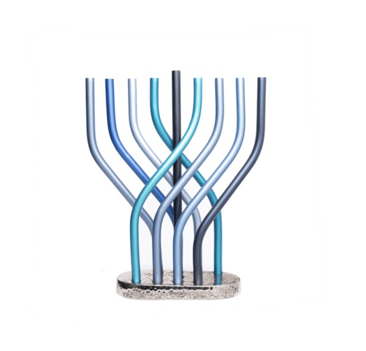 Yair Emanuel - Flame Menorah by Yair Emanuel - Blue - ModernTribe