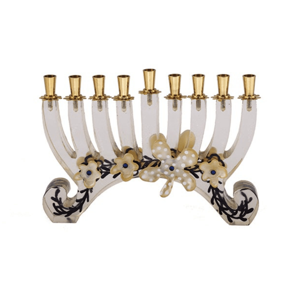 Yair Emanuel - White Transparent Hanukkah Menorah by Yair Emanuel - ModernTribe