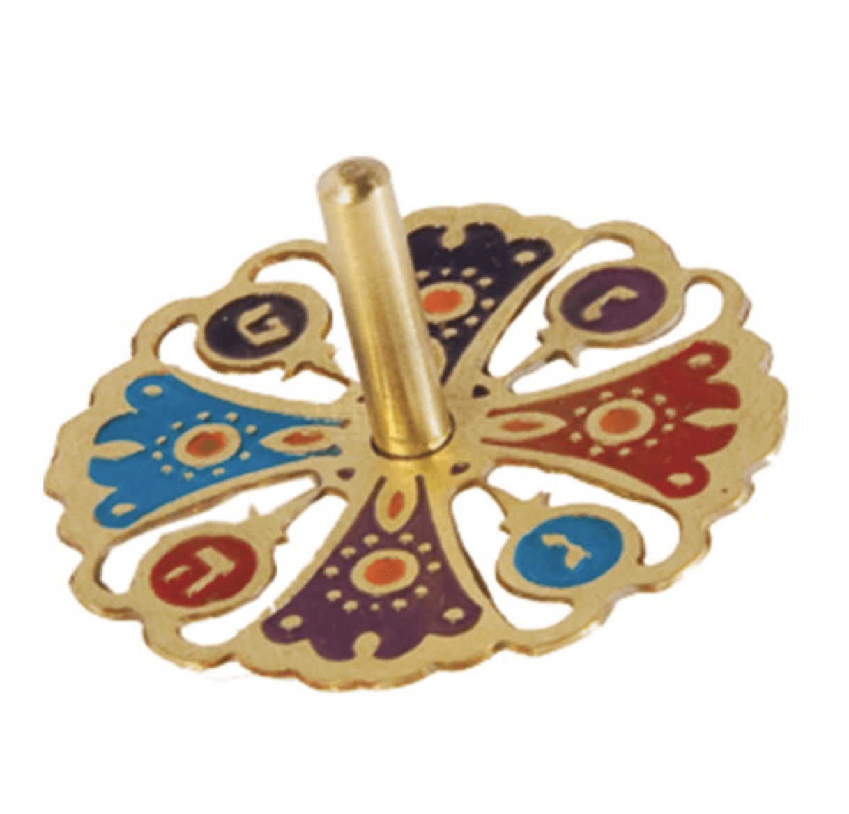Yair Emanuel - Pomegranate Etching Dreidel by Yair Emanuel - Multicolor - ModernTribe