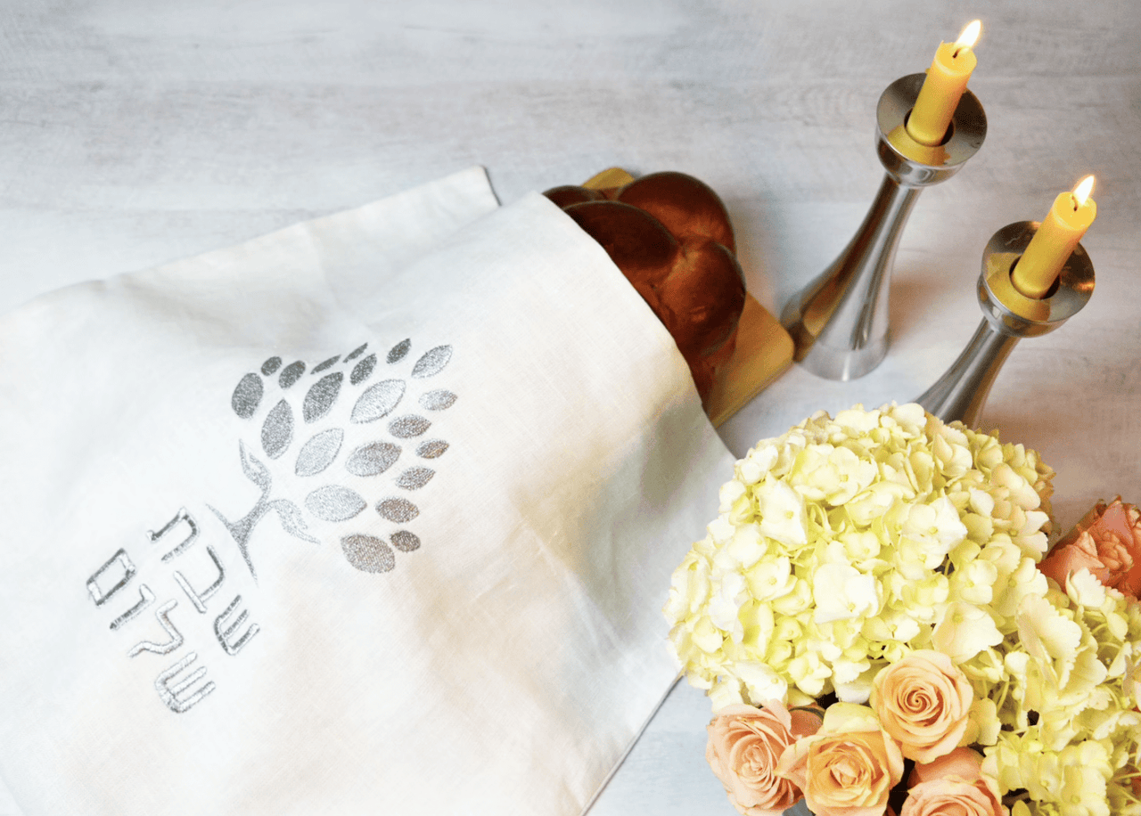 Three Generations - Embroidered Tree of Life Silver Challah Cover - ModernTribe