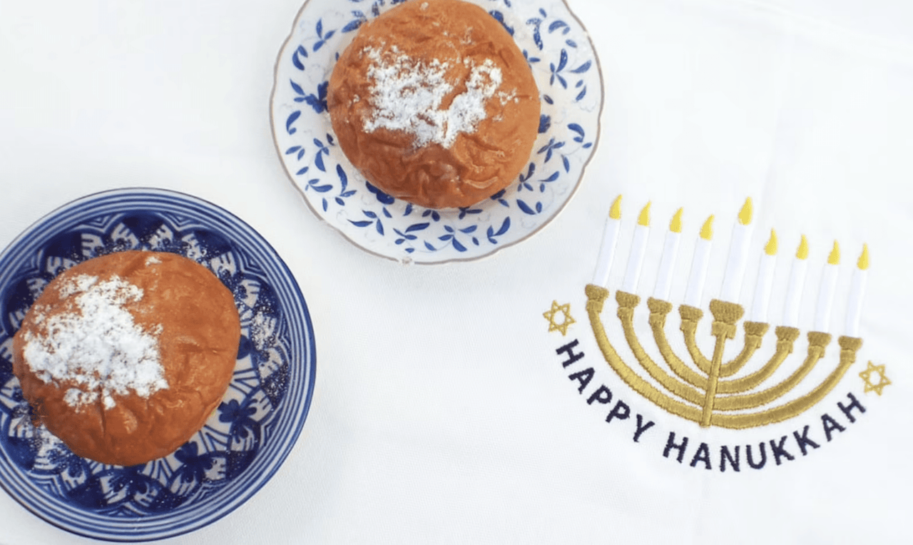 Three Generations - Embroidered Gold Menorah Hanukkah Table Runner - ModernTribe