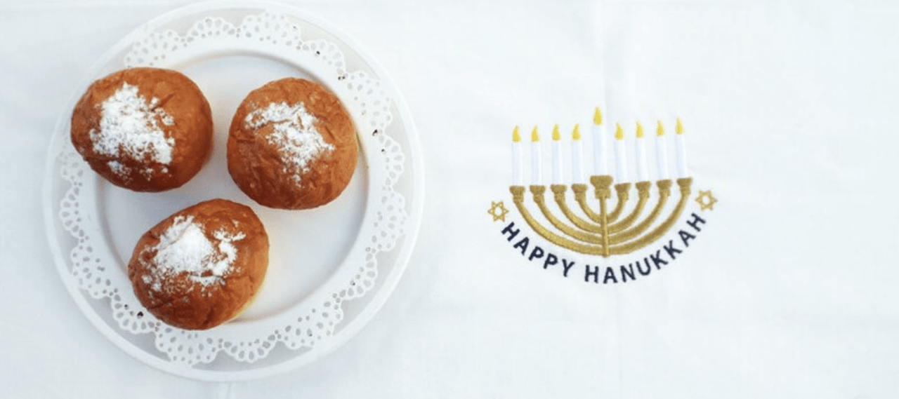 Three Generations - Embroidered Gold Menorah Hanukkah Table Runner - ModernTribe