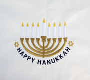 Three Generations Decorations Gold Menorah Hanukkah Table Runner