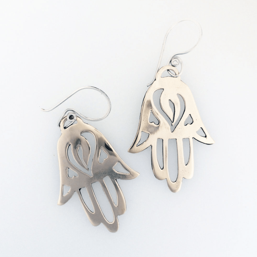 Aimee Golant - Hamsa Shin Earrings – Pierced Bronze with Silver - ModernTribe