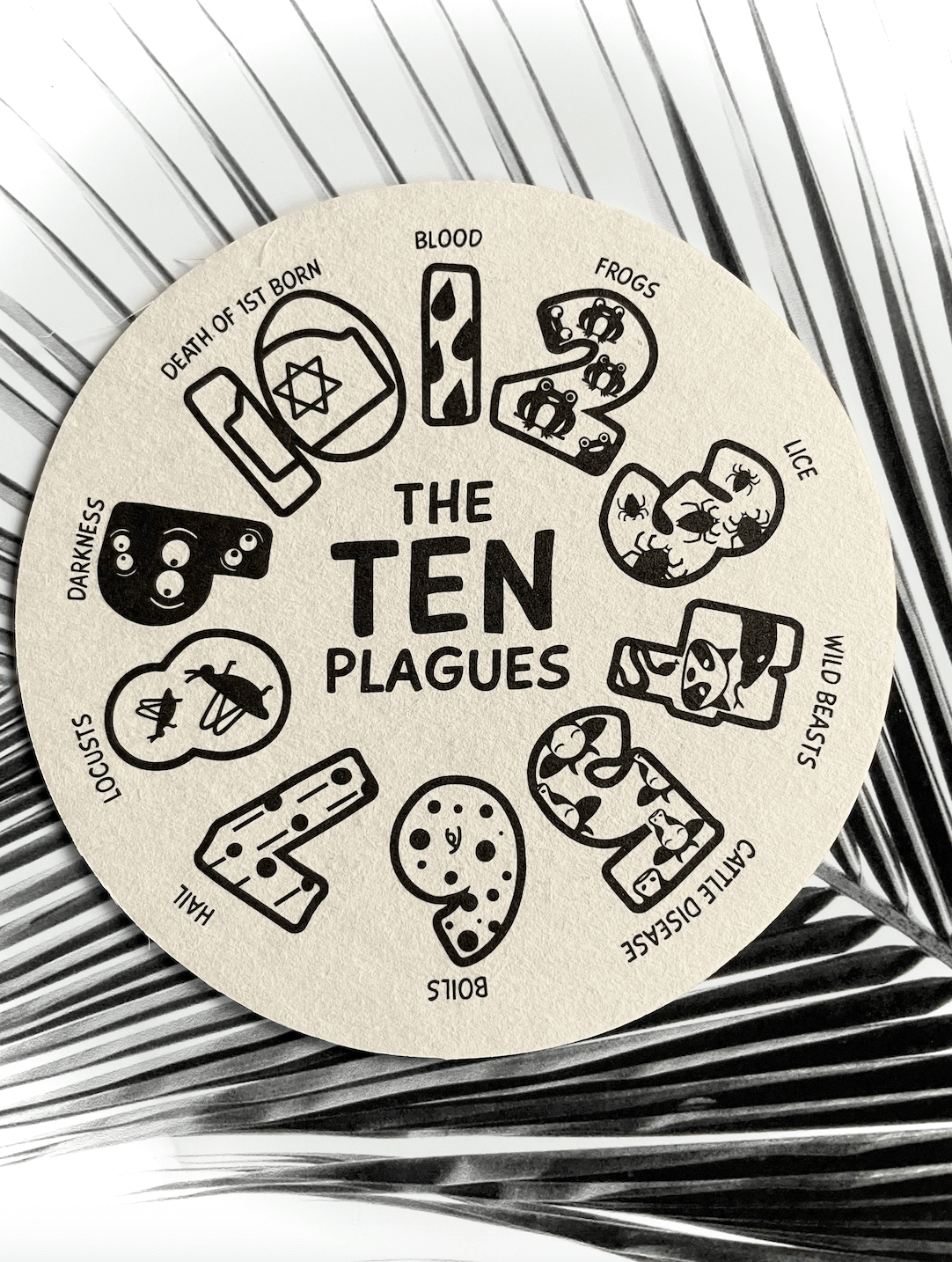 The Haggadah Collective - Kid's Dippin’ Dabbers 10 Plagues Passover Coasters, Set of 10 - ModernTribe