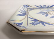 Judaica Hungarica Matzah Plates Navy, Turquoise and Gold Floral Porcelain Matzah Plate