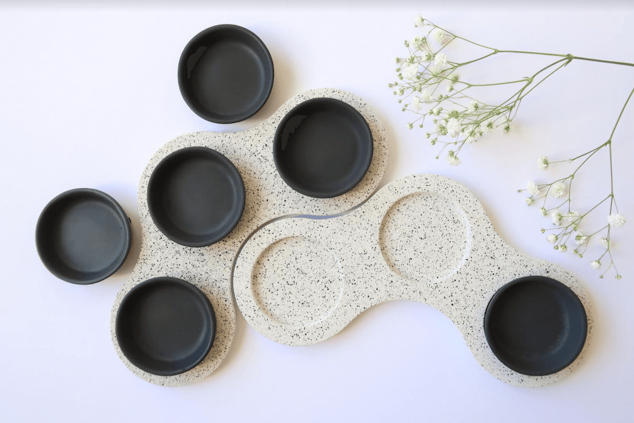 Israel Museum - Modern Splatter Seder Plate by The Israel Museum - Black - ModernTribe