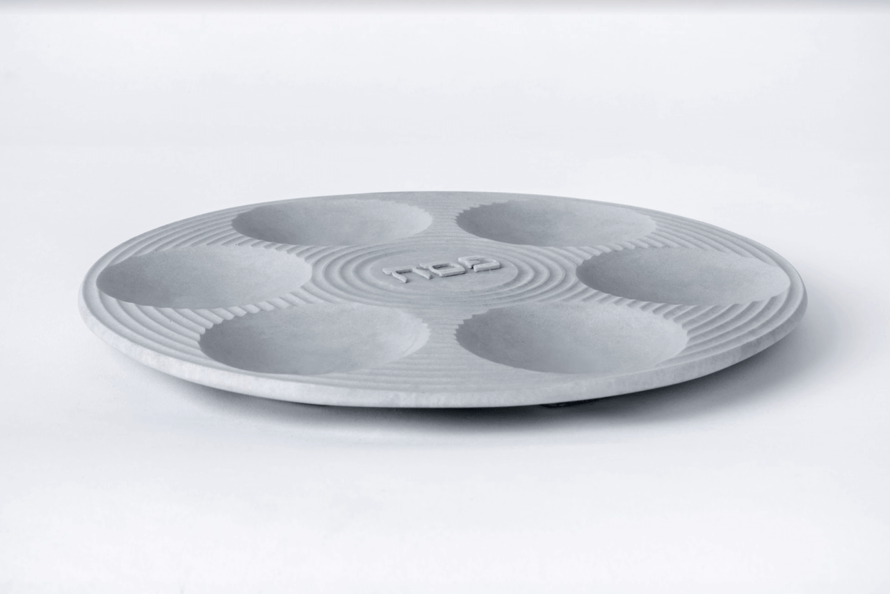 Logifaces - Contemporary Fine Concrete Seder Plate - Gray - ModernTribe