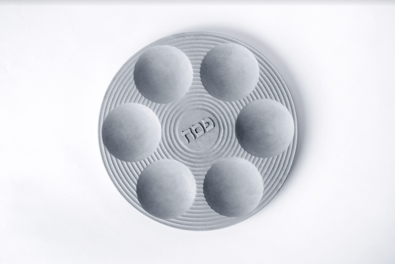 Logifaces - Contemporary Fine Concrete Seder Plate - Gray - ModernTribe