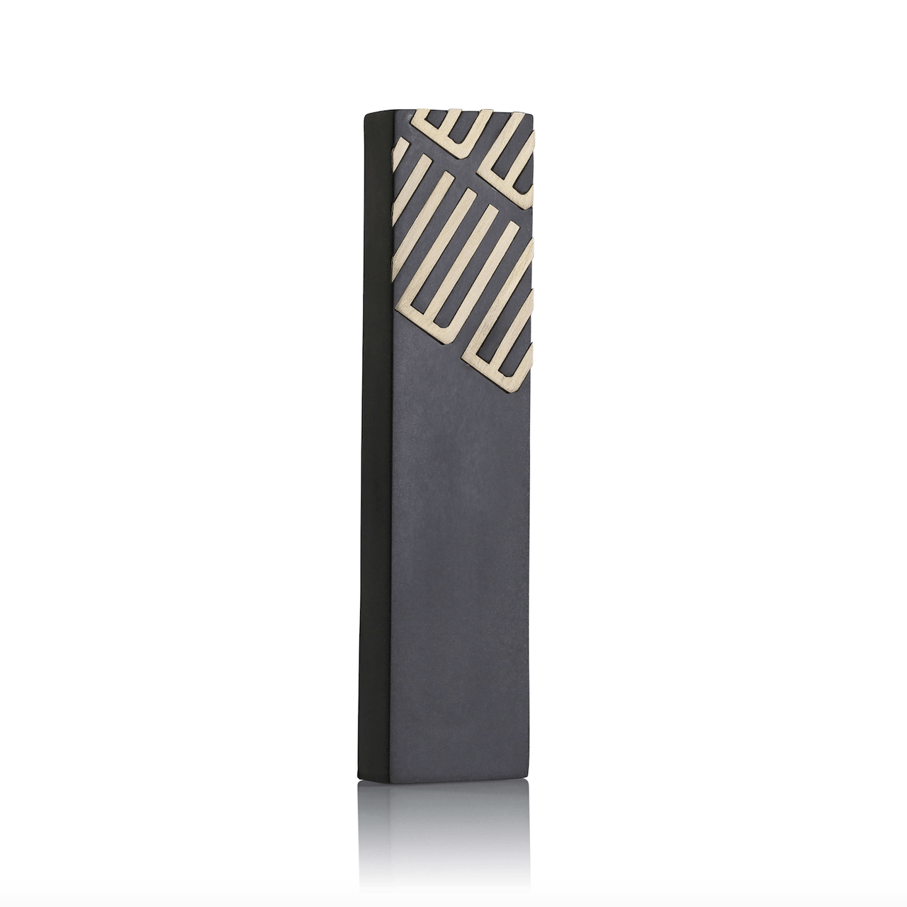 Israel Museum - Multi Shin Black Cement and Brass Mezuzah - By The Israel Museum - ModernTribe