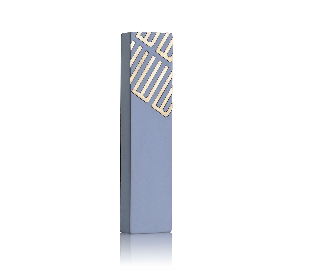 Israel Museum - Multi Shin Blue Cement and Brass Mezuzah - By The Israel Museum - ModernTribe