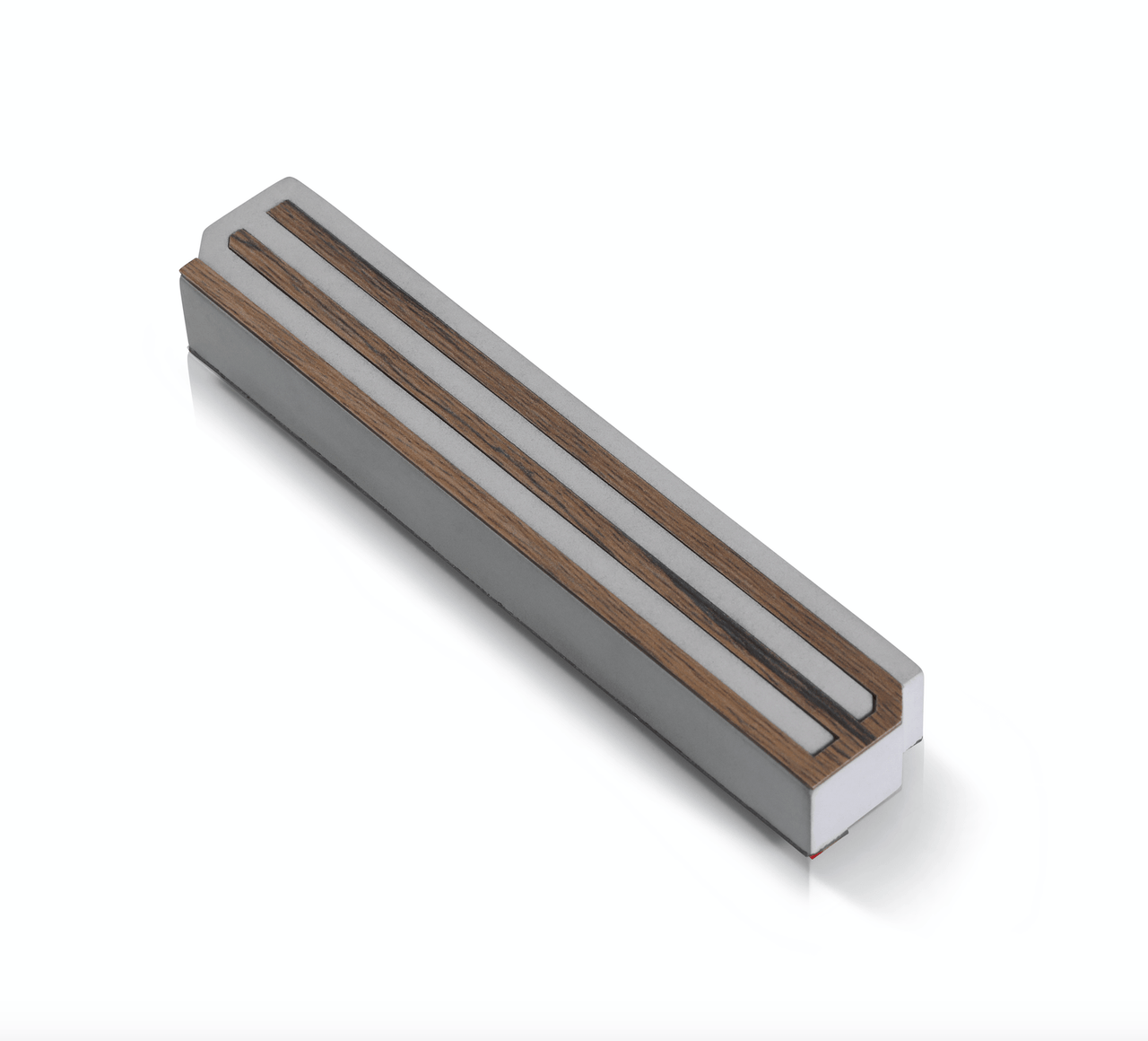 Israel Museum - Long Shin Light Gray Cement and Wood Mezuzah - By The Israel Museum - ModernTribe