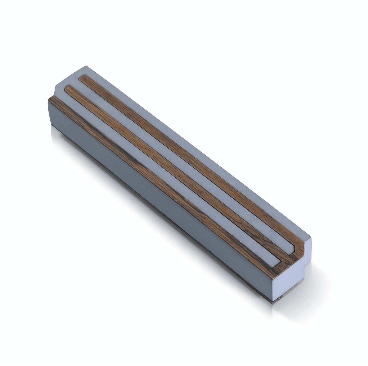 Israel Museum - Long Shin Blue Cement and Wood Mezuzah - By The Israel Museum - ModernTribe