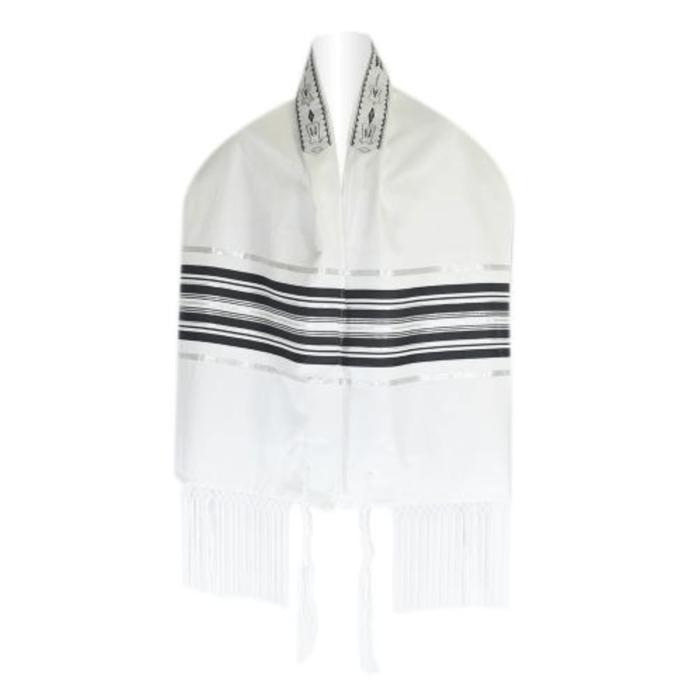 Zion Tallis Tallises Black and Silver Striped Ariel Tallis