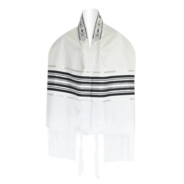 Zion Tallis Tallises Black and Silver Striped Ariel Tallis