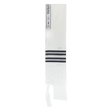 Zion Tallis Tallises Black and Silver Striped Ariel Tallis