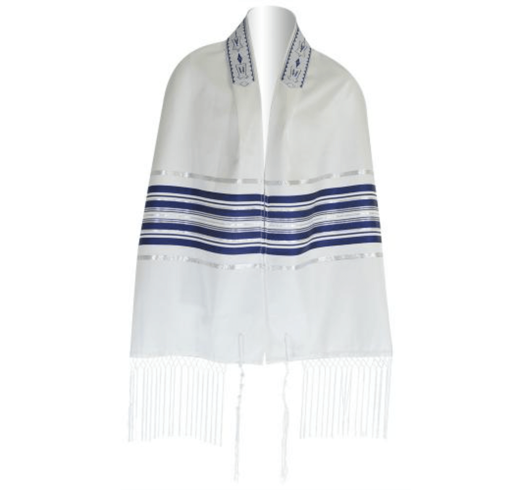Zion Tallis Tallises Blue and Silver Striped Ariel Tallis