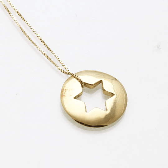Open Star of David Necklace - 14k Gold