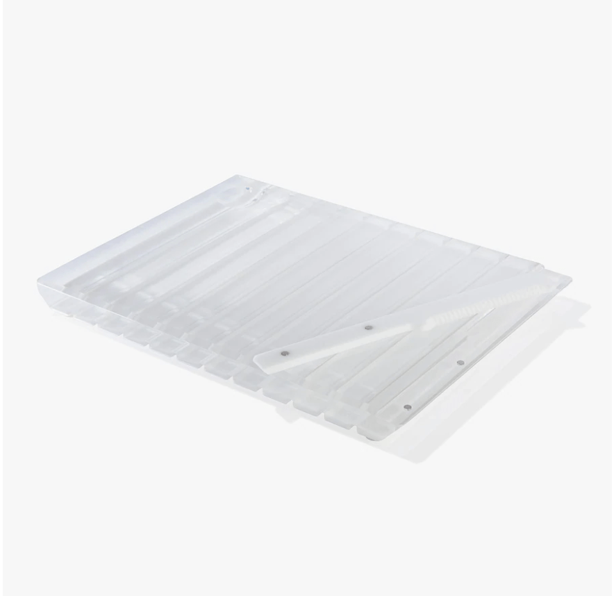 Apeloig Collection - Striped Acrylic Challah Board + Knife - Choice of Colors - ModernTribe