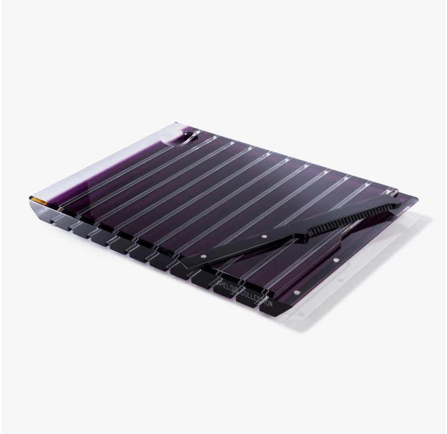 Apeloig Collection - Striped Acrylic Challah Board + Knife - Choice of Colors - ModernTribe