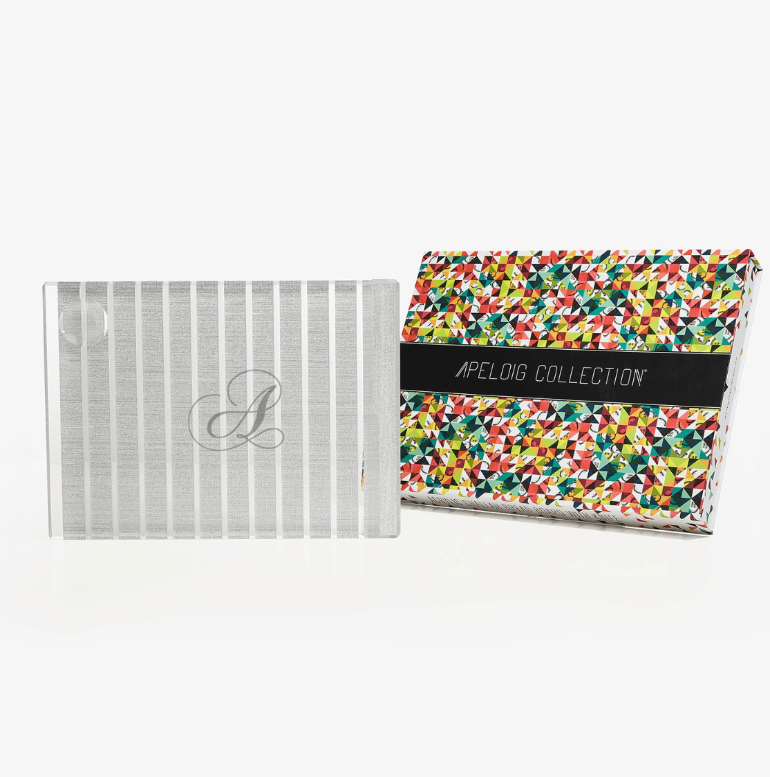 Apeloig Collection - Striped Acrylic Challah Board + Knife - Choice of Colors - ModernTribe