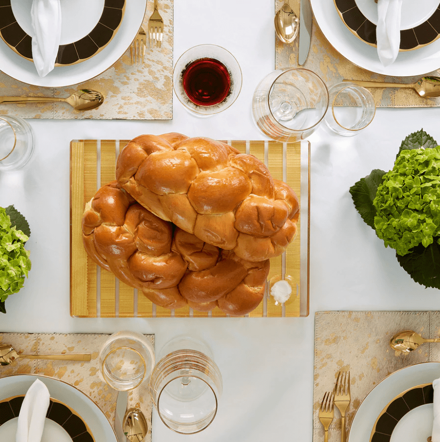 Apeloig Collection - Striped Acrylic Challah Board + Knife - Choice of Colors - ModernTribe