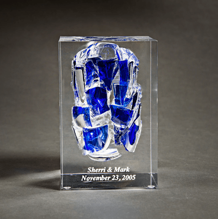Treasured Collection - Rectangular Wedding Glass Lucite Cube - ModernTribe