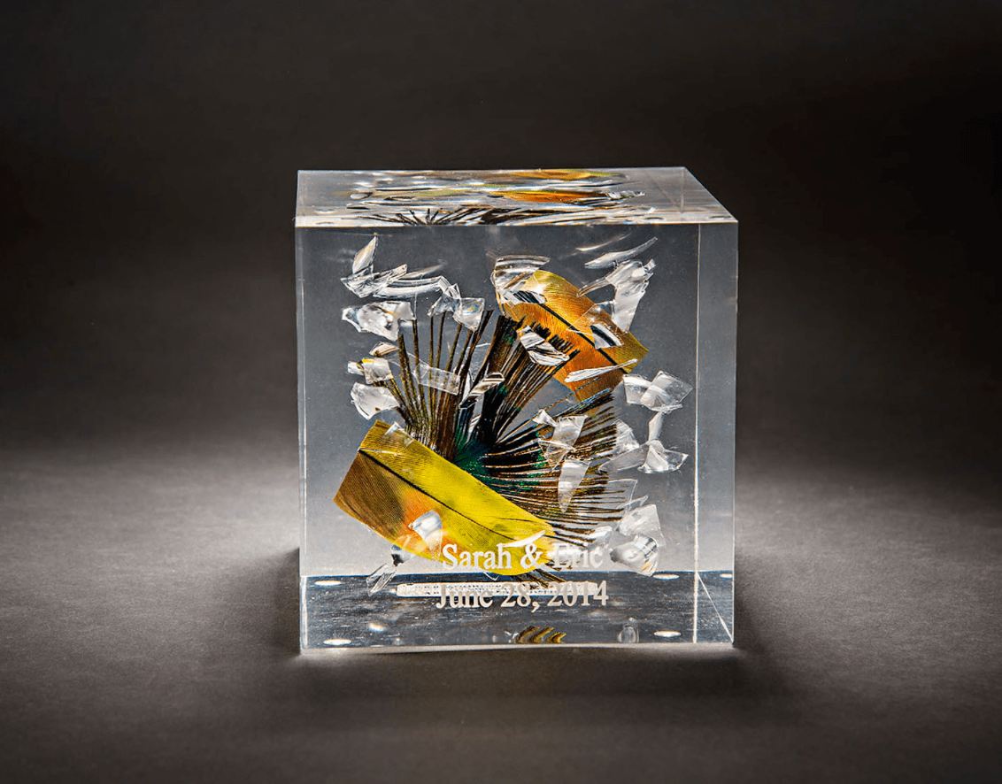 Treasured Collection - Square Wedding Glass Lucite Cube - ModernTribe