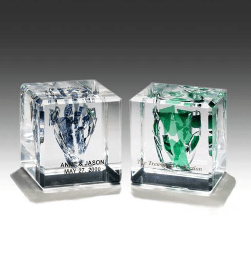 Treasured Collection Smash Glasses Square Wedding Glass Lucite Cube