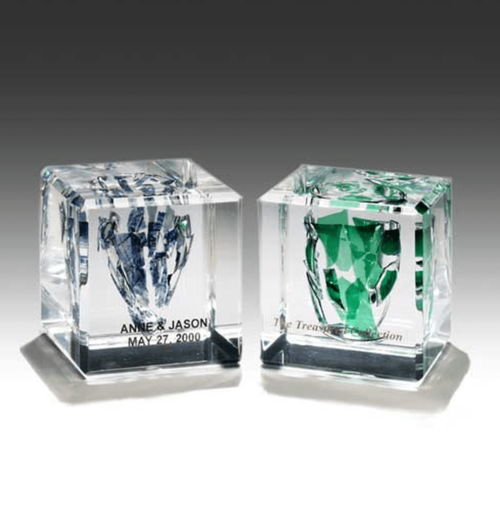 Treasured Collection - Square Wedding Glass Lucite Cube - ModernTribe