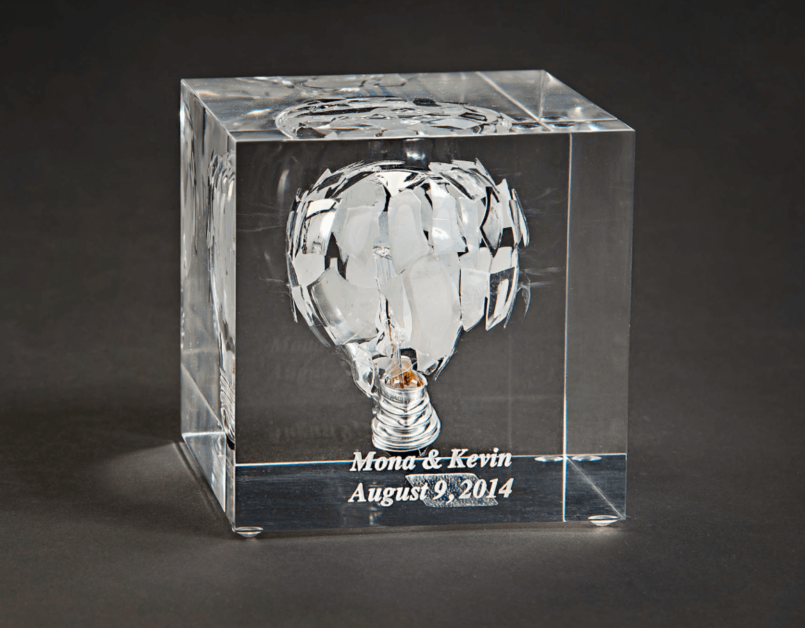 Treasured Collection - Square Wedding Glass Lucite Cube - ModernTribe
