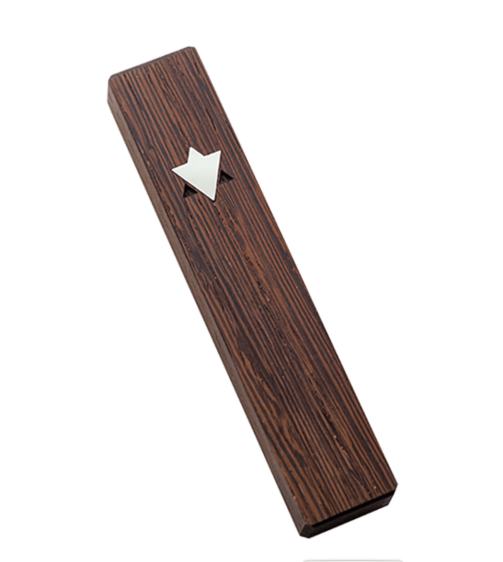 Mi Polin - Mezuzah with Star of David by Mi Polin - Medium Brown - ModernTribe