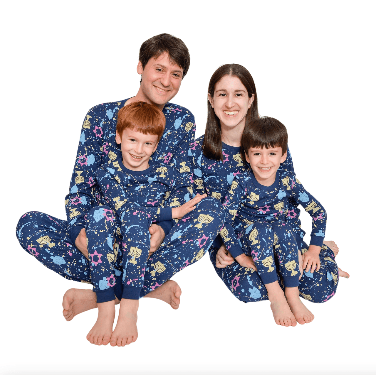 Midrash Manicures - Hanukkah Splatter Paint Pajamas, Adults Unisex Sizes S - XL - ModernTribe