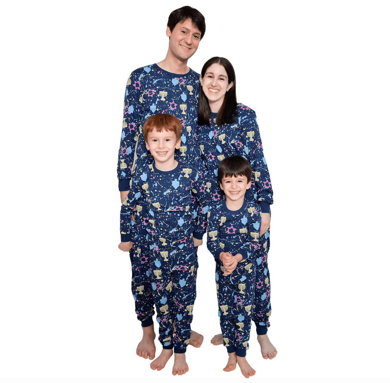 Midrash Manicures - Hanukkah Splatter Paint Pajamas, Adults Unisex Sizes S - XL - ModernTribe