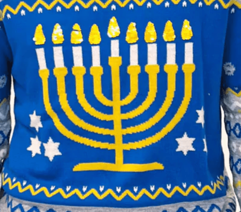 Tipsy Elves - Women's Reversible Menorah Sequin Sweater by Tipsy Elves (Sizes XS - 5XL) - ModernTribe