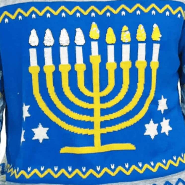 Tipsy Elves Sweaters Women's Reversible Menorah Sequin Sweater by Tipsy Elves (Sizes XS - 5XL)