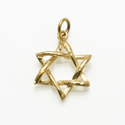Bareket Jewelry Necklaces 14k Yellow Gold / 16" Box Chain Curvy 14k Gold or White Gold Star of David Pendant
