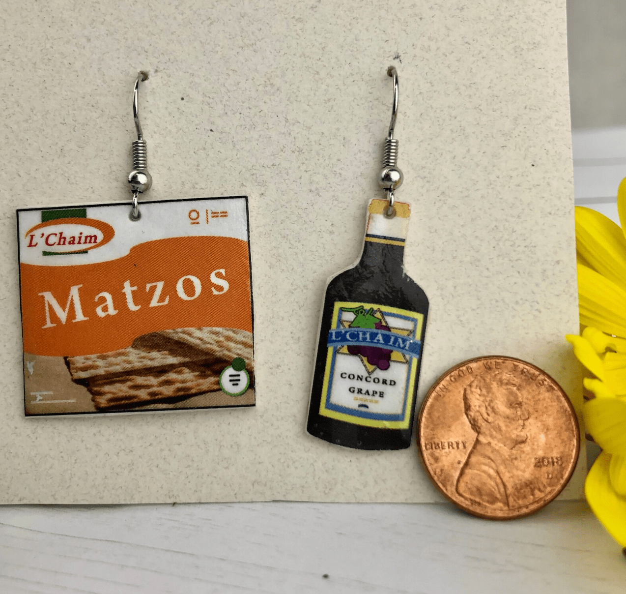Amelia's Art - ifacts - Passover Matzah and Wine Earrings - ModernTribe