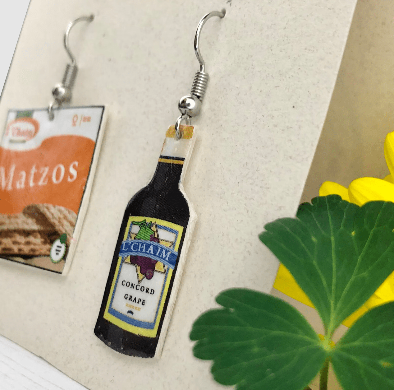 Amelia's Art - ifacts - Passover Matzah and Wine Earrings - ModernTribe
