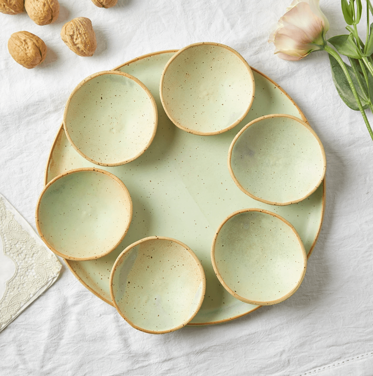 Ceramics by Michal - Modern Mint Green Seder Plate by Ceramics by Michal - ModernTribe