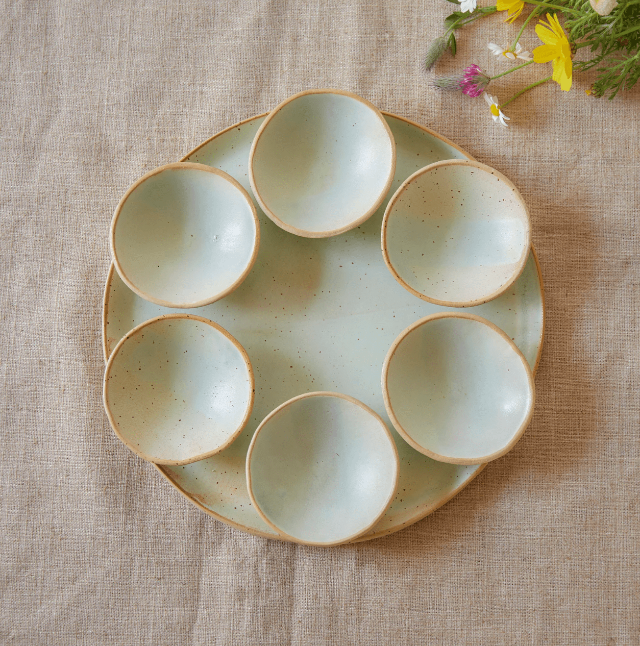 Ceramics by Michal - Modern Mint Green Seder Plate by Ceramics by Michal - ModernTribe