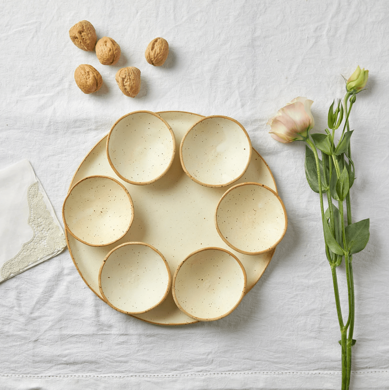 Ceramics by Michal - Modern Natural Seder Plate by Ceramics by Michal - ModernTribe