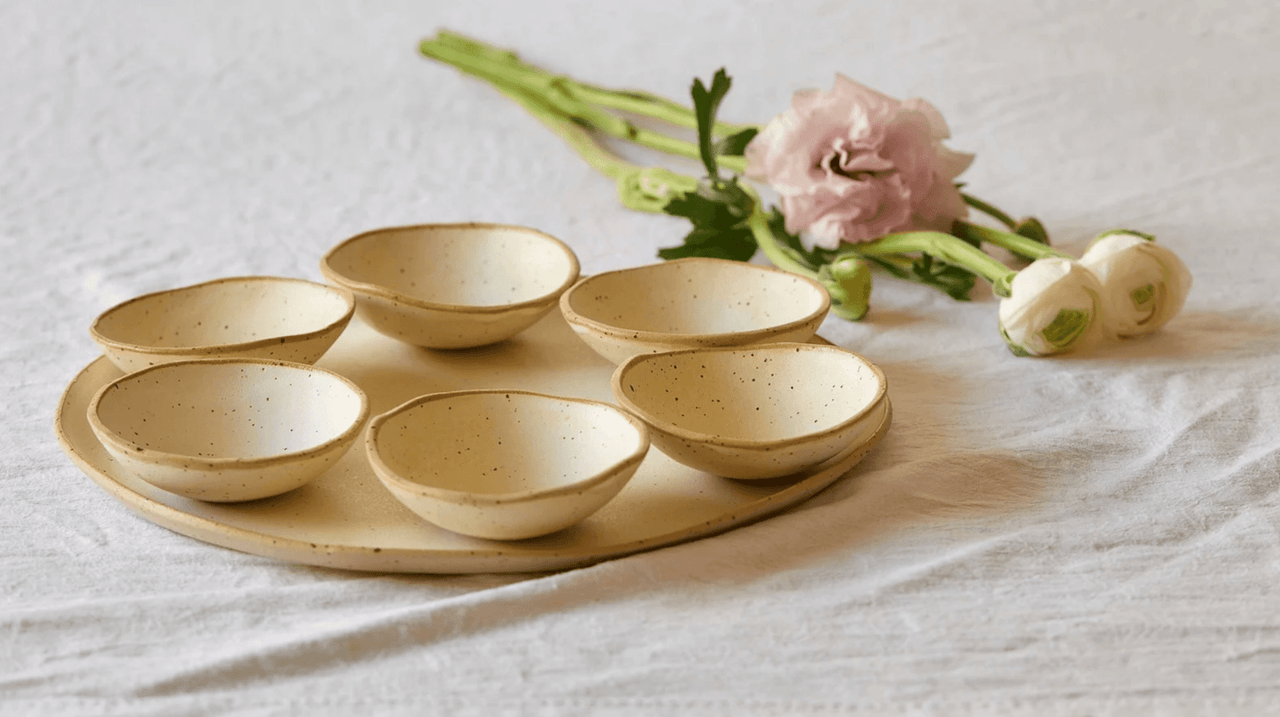Ceramics by Michal - Modern Natural Seder Plate by Ceramics by Michal - ModernTribe