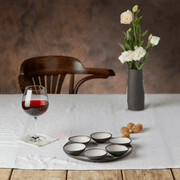 Ceramics by Michal Seder Plates Modern Black and White Seder Plate by Ceramic by Michal