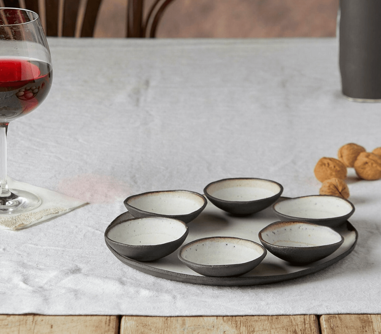 Ceramics by Michal - Modern Black and White Seder Plate by Ceramics by Michal - ModernTribe