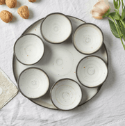 Ceramics by Michal Seder Plates Modern Black and White Seder Plate by Ceramic by Michal