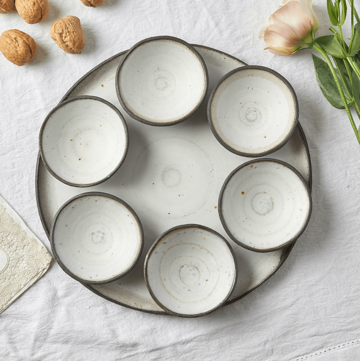 Ceramics by Michal - Modern Black and White Seder Plate by Ceramics by Michal - ModernTribe
