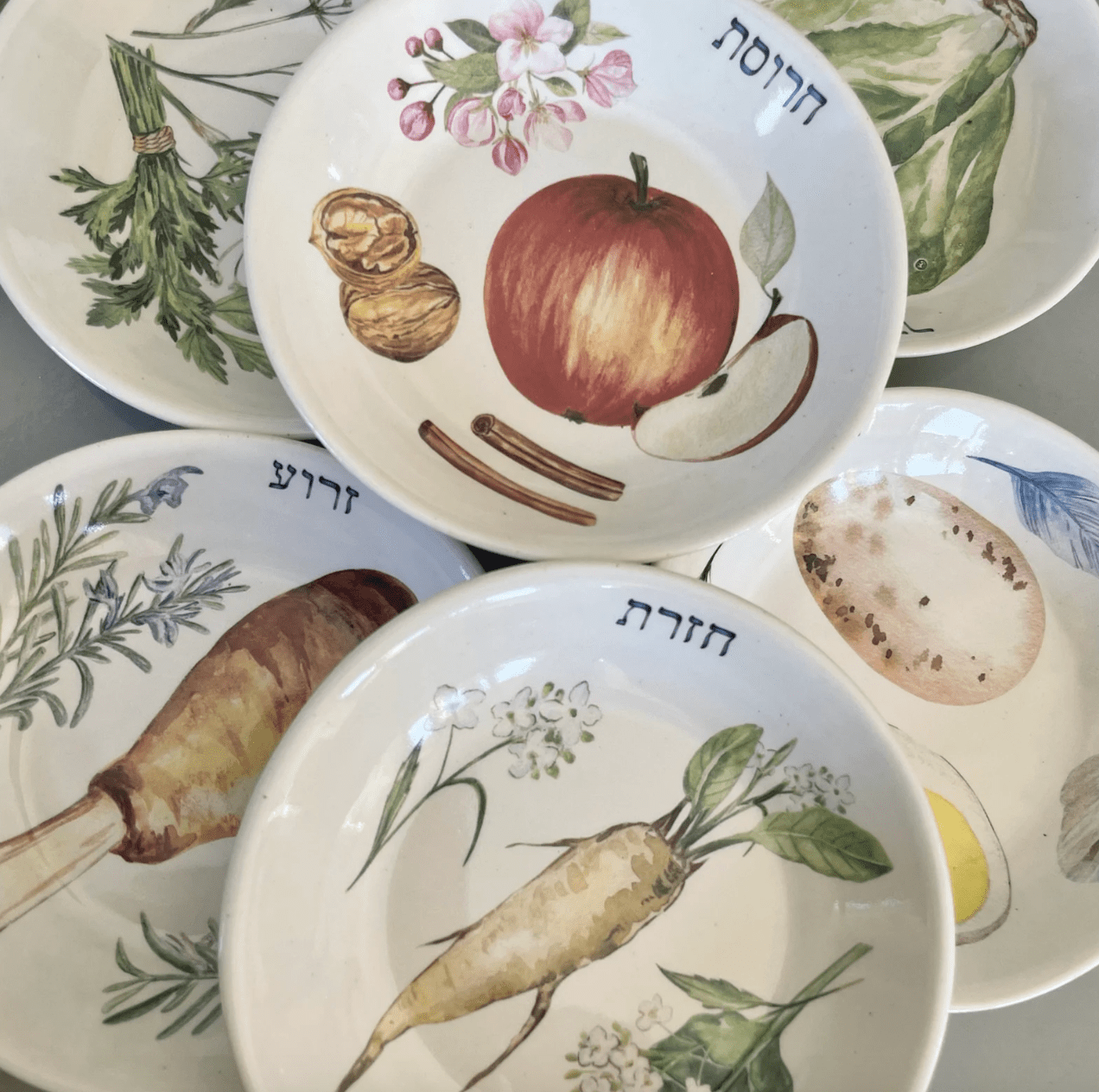 kate spade new york Seder Plates Handmade Ceramic Illustrated Seder Plate by Nina Keramik