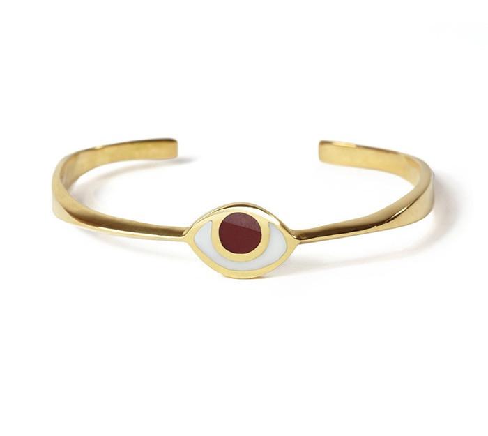 Marta Pia Bracelets Brass & Red Third Eye Bracelet in Gold with Carnelian by Marta Pia
